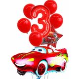 Parti Station Cars Arabalar Şimşek Mcqueen Yarış Arabası Konsept 3 Yaş Balon Set Cars Arabalar Doğum Günü Set