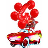 Parti Station Cars Arabalar Şimşek Mcqueen Yarış Arabası Konsept 4 Yaş Balon Set Cars Arabalar Doğum Günü Set