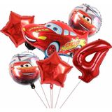 Parti Station Cars Arabalar Şimşek Mcqueen Yarış Arabası Rakam Konsept Yaş Balon Doğum Günü Set Yaş Balon Set - Çok Renkli - 4