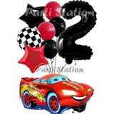 Parti Station Cars Şimşek Mcqueen Yarış Arabası Konsept 2 Yaş Balon Set Cars Arabalar Doğum Günü Balon Set