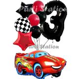 Parti Station Cars Şimşek Mcqueen Yarış Arabası Konsept 3 Yaş Balon Set Cars Arabalar Doğum Günü Balon Set