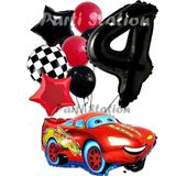 Parti Station Cars Şimşek Mcqueen Yarış Arabası Konsept 4 Yaş Balon Set Cars Arabalar Doğum Günü Balon Set