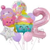Parti Station Cupcake Dondurma 2 Yaş Balon Set Şeker Dondurma Candy Balon İce Cream Konsept Doğum Günü Balon Set