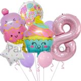 Parti Station Cupcake Dondurma 8 Yaş Balon Set Şeker Dondurma Candy Balon İce Cream Konsept Doğum Günü Balon Set