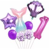 Parti Station Deniz Kızı Konsept 1 Yaş Balon Deniz Kızı Doğum Günü Set Yaş Balon Set