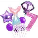 Parti Station Deniz Kızı Konsept 7 Yaş Balon Deniz Kızı Doğum Günü Set Yaş Balon Set