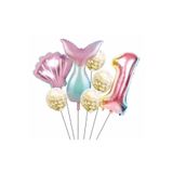 Parti Station Deniz Kızı Kuyruk 1 Yaş Folyo Balon Set PSDENİZYAS
