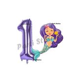 Parti Station Deniz Kızı Mor 1 Yaş Rakam Balon Set PSDENİZKZI-1