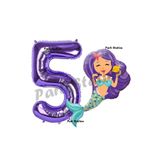 Parti Station Deniz Kızı Mor 5 Yaş Rakam Balon Set PSDENİZKZI-1