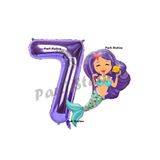 Parti Station Deniz Kızı Mor 7 Yaş Rakam Balon Set PSDENİZKZI-1