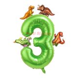 Parti Station Dinozor Yeşil 3 Yaş Doğum Günü Balon Set PSYSLDİNO