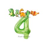 Parti Station Dinozor Yeşil 4 Yaş Balon Set PS-DİNO-Y