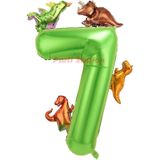 Parti Station Dinozor Yeşil 7 Yaş Doğum Günü Balon Seti 7 Parça