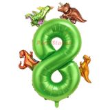 Parti Station Dinozor Yeşil 8 Yaş Doğum Günü Balon Set PSYSLDİNO