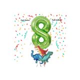 Parti Station Dinozor Yeşil 8 Yaş Mini Balon Set PS-DNZR-