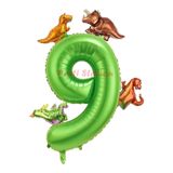 Parti Station Dinozor Yeşil 9 Yaş Doğum Günü Balon Set PSYSLDİNO