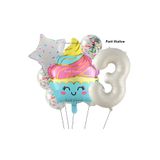 Parti Station Dondurma Cupcake 3 Yaş Doğum Günü Balon Set PSCUPCAKE