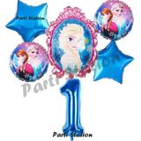 Parti Station Frozen Balon 1 Yaş Doğum Günü Set Frozen Elsa Karlar Ülkesi Konsept Balon ve Rakam Balon - 001-Renkli