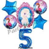 Parti Station Frozen Balon 5 Yaş Doğum Günü Set Frozen Elsa Karlar Ülkesi Konsept Balon Ve Rakam Balon