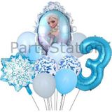 Parti Station Frozen Elsa 3 Yaş Balon Set Karlar Ülkesi Elsa Konsept Doğum Günü Folyo Balon Set