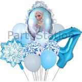 Parti Station Frozen Elsa 4 Yaş Balon Set Karlar Ülkesi Elsa Konsept Doğum Günü Folyo Balon Set