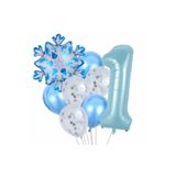Parti Station Frozen Elsa Kar Tanesi Snowflake Temalı 1 Yaş Balon Seti Doğum Günü Dekorasyonu PSKISMBBMS