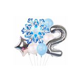 Parti Station Frozen Elsa Kar Tanesi Snowflake Temalı 2 Yaş Balon Seti Doğum Günü Dekorasyonu