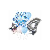 Parti Station Frozen Elsa Kar Tanesi Snowflake Temalı 4 Yaş Balon Seti Doğum Günü Dekorasyonu