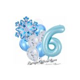 Parti Station Frozen Elsa Kar Tanesi Snowflake Temalı 6 Yaş Balon Seti Doğum Günü Dekorasyonu PSKISMBBMS