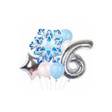 Parti Station Frozen Elsa Kar Tanesi Snowflake Temalı 6 Yaş Balon Seti Doğum Günü Dekorasyonu