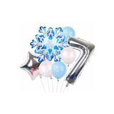 Parti Station Frozen Elsa Kar Tanesi Snowflake Temalı 7 Yaş Balon Seti Doğum Günü Dekorasyonu