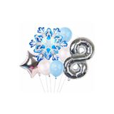 Parti Station Frozen Elsa Kar Tanesi Snowflake Temalı 8 Yaş Balon Seti Doğum Günü Dekorasyonu