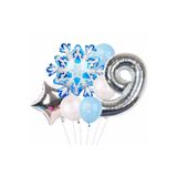 Parti Station Frozen Elsa Kar Tanesi Snowflake Temalı 9 Yaş Balon Seti Doğum Günü Dekorasyonu