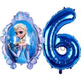 Parti Station Frozen Elsa Konsept 6 Yaş Balon Seti Karlar Ülkesi Temalı 2 Adet Folyo Balon Seti - Mavi