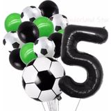 Parti Station Futbol Topu Maç 5 Yaş Balon Set Futbol Topu Maç Konsept Doğum Günü Set Yaş Balon Set