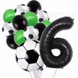 Parti Station Futbol Topu Maç 6 Yaş Balon Set Futbol Topu Maç Konsept Doğum Günü Set Yaş Balon Set