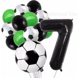 Parti Station Futbol Topu Maç 7 Yaş Balon Set Futbol Topu Maç Konsept Doğum Günü Set Yaş Balon Set