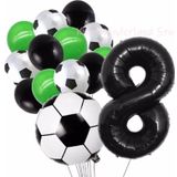 Parti Station Futbol Topu Maç 8 Yaş Balon Set Futbol Topu Maç Konsept Doğum Günü Set Yaş Balon Set