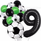 Parti Station Futbol Topu Maç 9 Yaş Balon Set Futbol Topu Maç Konsept Doğum Günü Set Yaş Balon Set