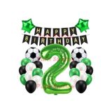 Parti Station Futbol Yeşil 2 Yaş Doğum Günü Balon Set PSYSLFUTBOL