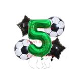 Parti Station Futbol Yeşil 5 Yaş Doğum Günü Balon Set PSYSLFTBL