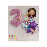 Parti Station Gabby Dollhouse 3 Yaş Konsept Doğum Günü Partisi Balon Seti