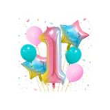 Parti Station Gökkuşağı 1 Yaş Yıldızlı Balon Set PSGOKKUSAGIBS