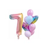 Parti Station Gökkuşağı Renkli Rakam Konsept 7 Yaş Balon Set