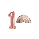 Parti Station Gökkuşağı Rosegold 1 Yaş Balon Set PSBHRAİNR