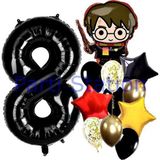 Parti Station Harry Potter 8 Yaş Balon Set Hogwarts Harry Potter Konsept Doğum Günü Balon Set