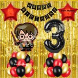 Parti Station Harry Potter Konsept 3 Yaş Doğum Günü Balon Set Harry Potter Tema Parti