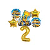 Parti Station İnşaat Kepçe Gold 2 Yaş Balon Set PSİNST-5