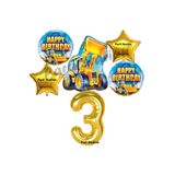 Parti Station İnşaat Kepçe Gold 3 Yaş Balon Set PSİNST-5