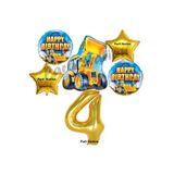 Parti Station İnşaat Kepçe Gold 4 Yaş Balon Set PSİNST-5